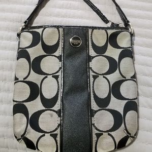 Black and Gray Coach Crossbody Purse EUC